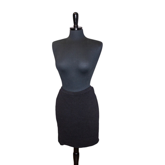 Eileen Fisher Horizontal Rib Knit Mini Skirt Wool Blend Size S - Picture 1 of 4